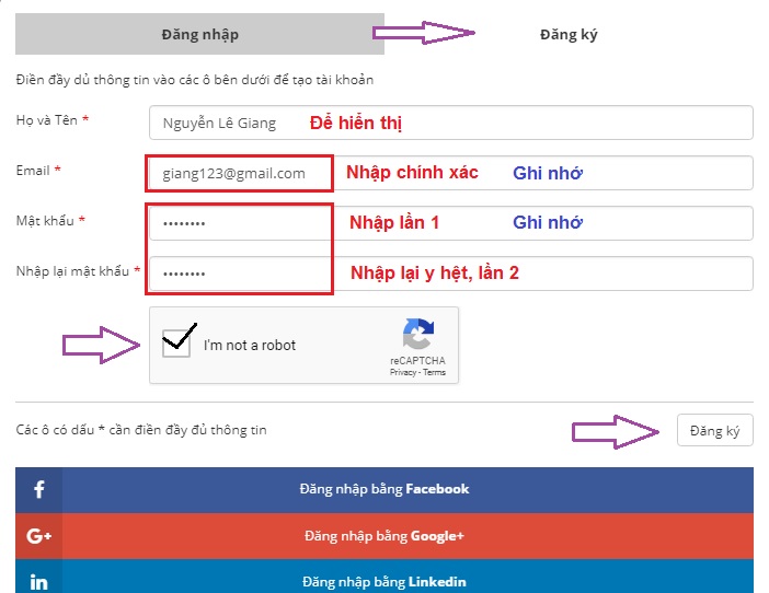 Hướng dẫn cách Đăng ký tài khoản