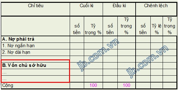 Nguồn vốn chủ sở hữu: