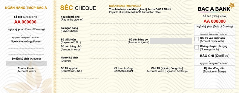 Kind of cheques - Các loại Séc