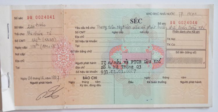 Kind of cheques - Các loại Séc