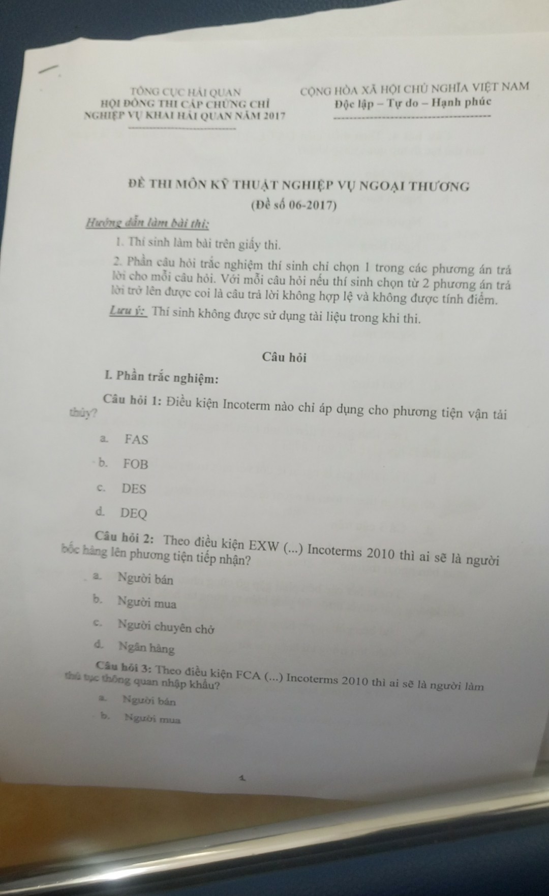 Tổng hợp Đề thi Hải Quan các năm - Ôn thi Hải Quan 2021